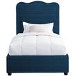Meridian Furniture Felix Navy Linen Textured Fabric Twin Bed
