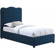 Meridian Furniture Felix Navy Linen Textured Fabric Twin Bed