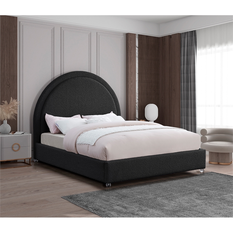 Meridian Furniture Milo Black Fabric Full Bed