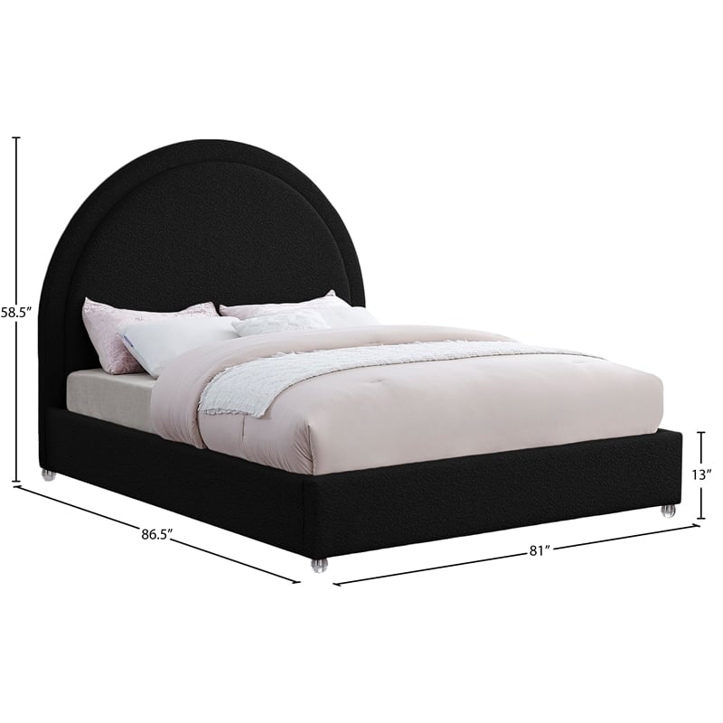 Meridian Furniture Milo Black Fabric King Bed