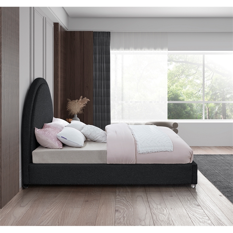 Meridian Furniture Milo Black Fabric Queen Bed