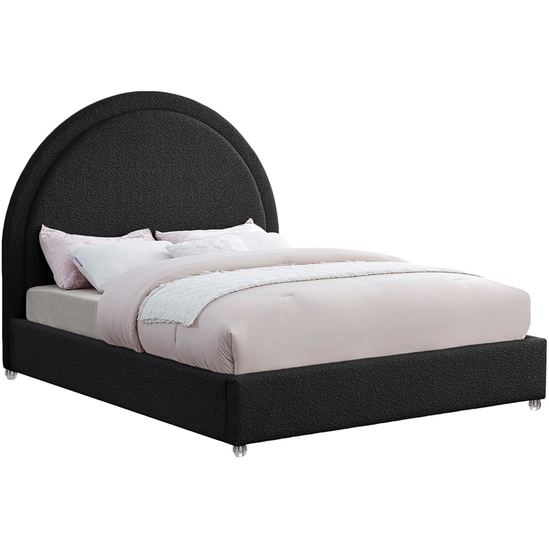 Meridian Furniture Milo Black Fabric Queen Bed
