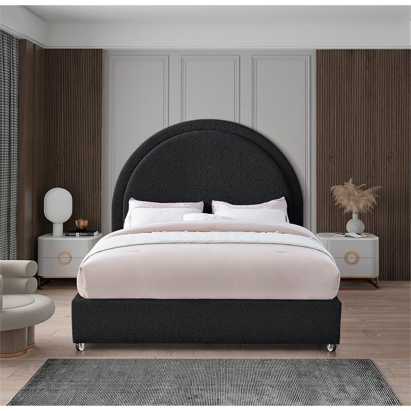 Meridian Furniture Milo Black Fabric Queen Bed