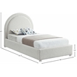 Meridian Furniture Milo Cream Fabric Twin Bed