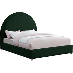 milo green fabric king bed