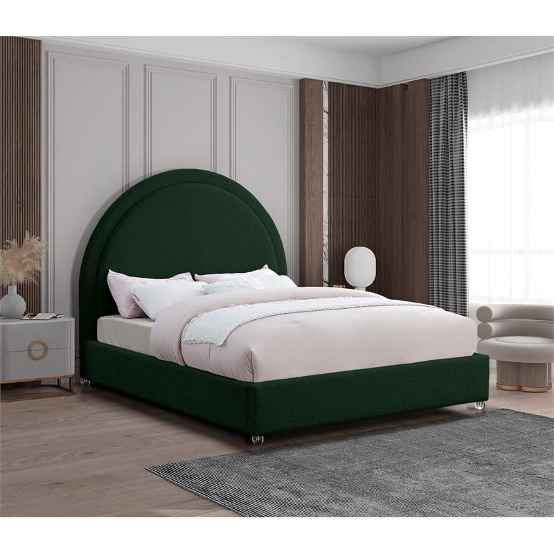 Meridian Furniture Milo Green Fabric Queen Bed