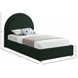Meridian Furniture Milo Green Fabric Twin Bed