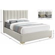 Meridian Furniture Pierce Beige Linen Textured Fabric Full Bed