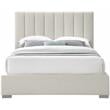 Meridian Furniture Pierce Beige Linen Textured Fabric King Bed