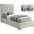 Meridian Furniture Pierce Beige Linen Textured Fabric Twin Bed