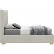 Meridian Furniture Pierce Beige Linen Textured Fabric Twin Bed