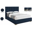 Meridian Furniture Pierce Navy Linen Textured Fabric Queen Bed