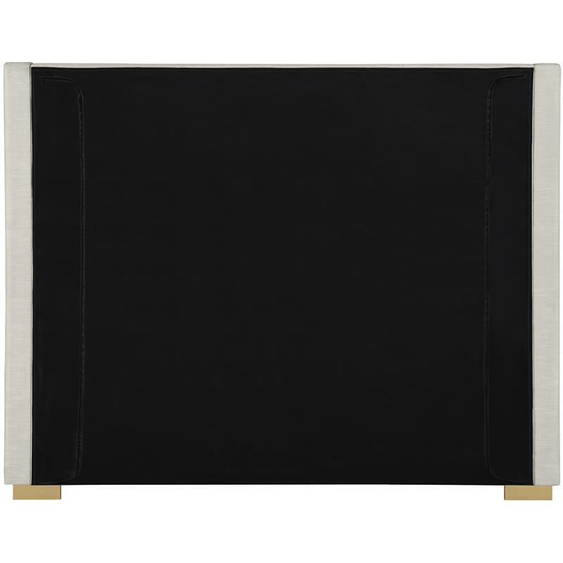 Meridian Furniture Royce Beige Linen Textured Fabric Full Bed