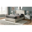 Meridian Furniture Royce Beige Linen Textured Fabric Full Bed