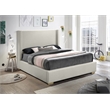 Meridian Furniture Royce Beige Linen Textured Fabric Full Bed