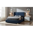 Meridian Furniture Royce Navy Linen Textured Fabric Full Bed