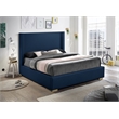 Meridian Furniture Royce Navy Linen Textured Fabric Full Bed