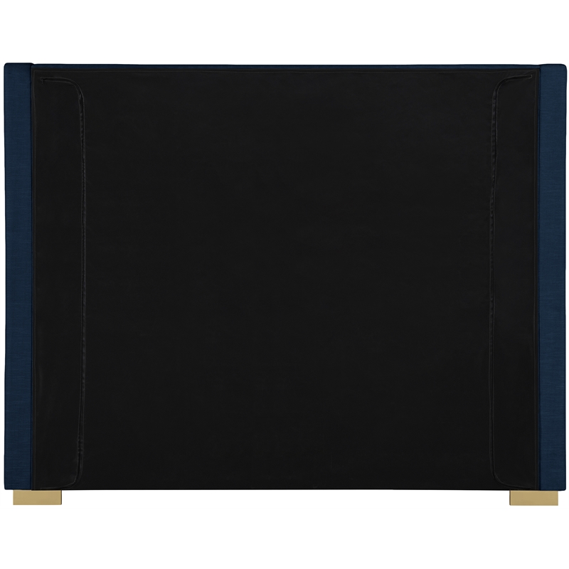 Meridian Furniture Royce Navy Linen Textured Fabric Full Bed