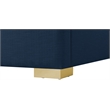 Meridian Furniture Royce Navy Linen Textured Fabric Full Bed