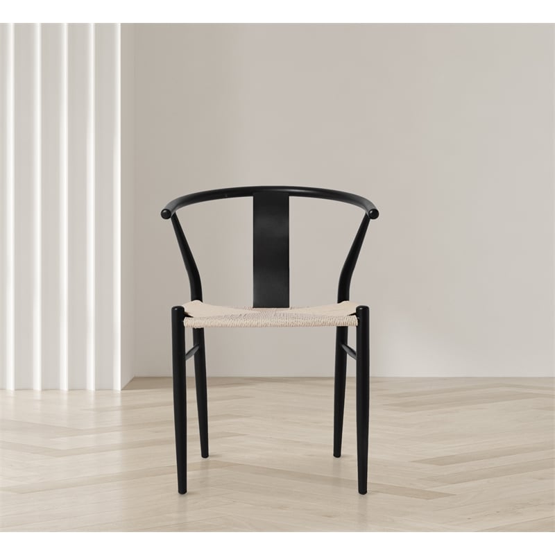 Meridian Furniture Beck Beige Hand Woven Rope Dining Chair