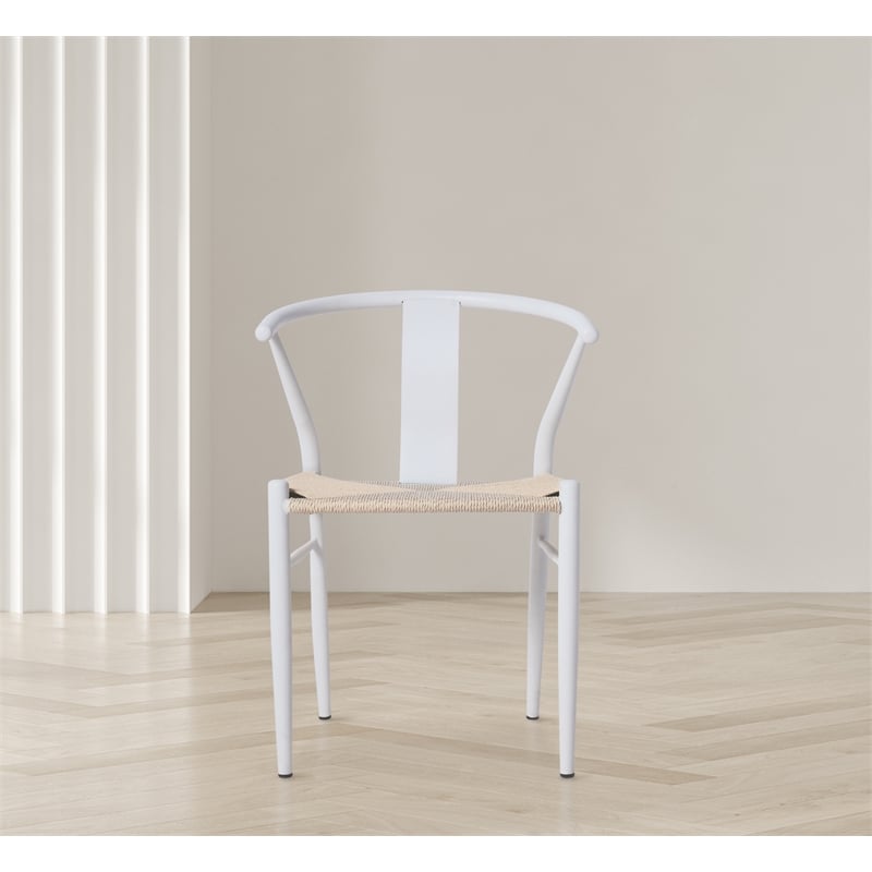 Meridian Furniture Beck Beige Hand Woven Rope Dining Chair