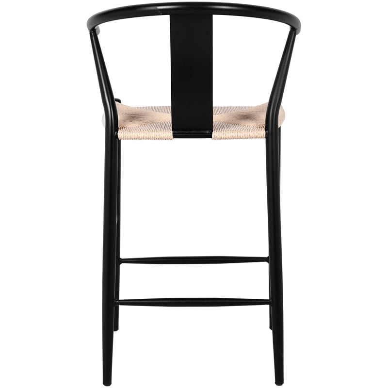 Meridian Furniture Beck Beige Hand Woven Rope Stool