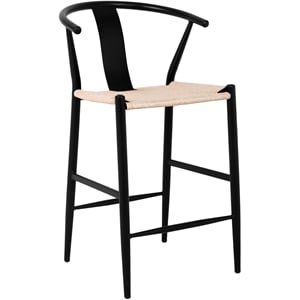 Meridian Furniture Beck Beige Hand Woven Rope Stool