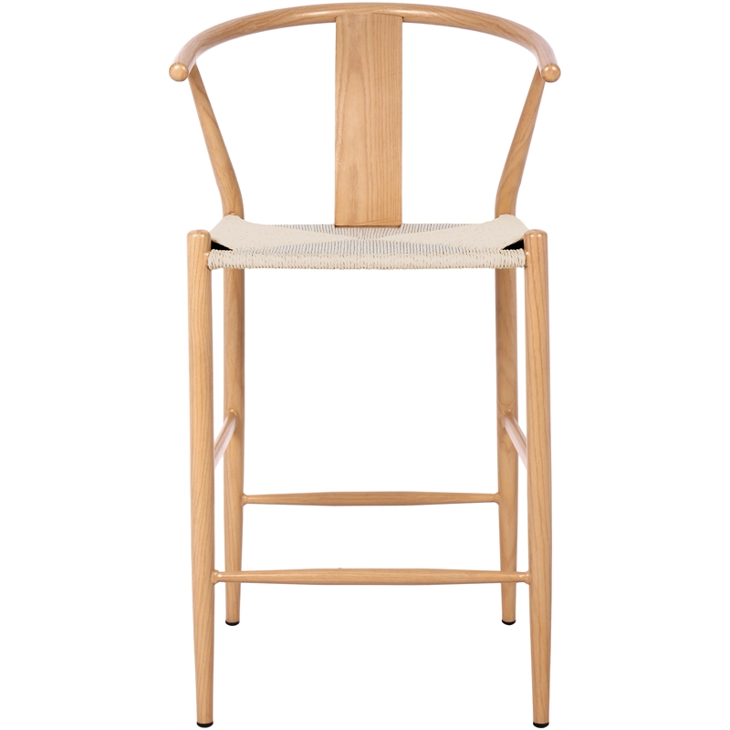 Meridian Furniture Beck Beige Hand Woven Rope Stool