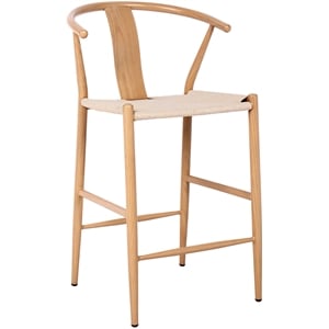 Meridian Furniture Beck Beige Hand Woven Rope Stool