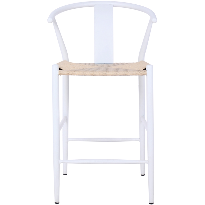 Meridian Furniture Beck Beige Hand Woven Rope Stool
