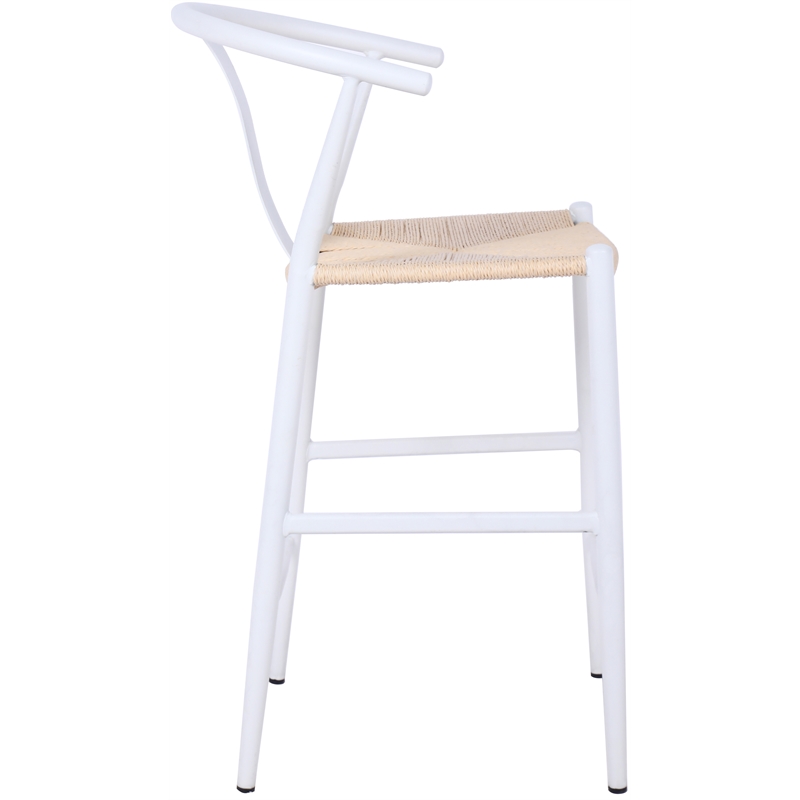 Meridian Furniture Beck Beige Hand Woven Rope Stool