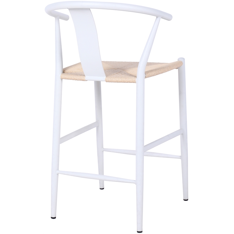 Meridian Furniture Beck Beige Hand Woven Rope Stool