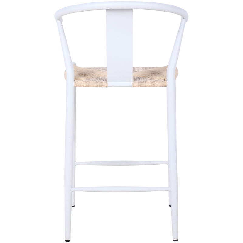 Meridian Furniture Beck Beige Hand Woven Rope Stool