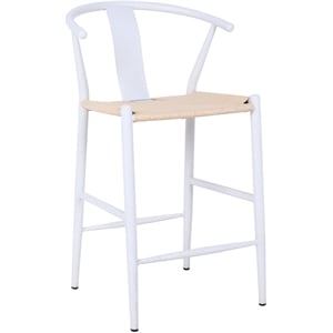 Meridian Furniture Beck Beige Hand Woven Rope Stool