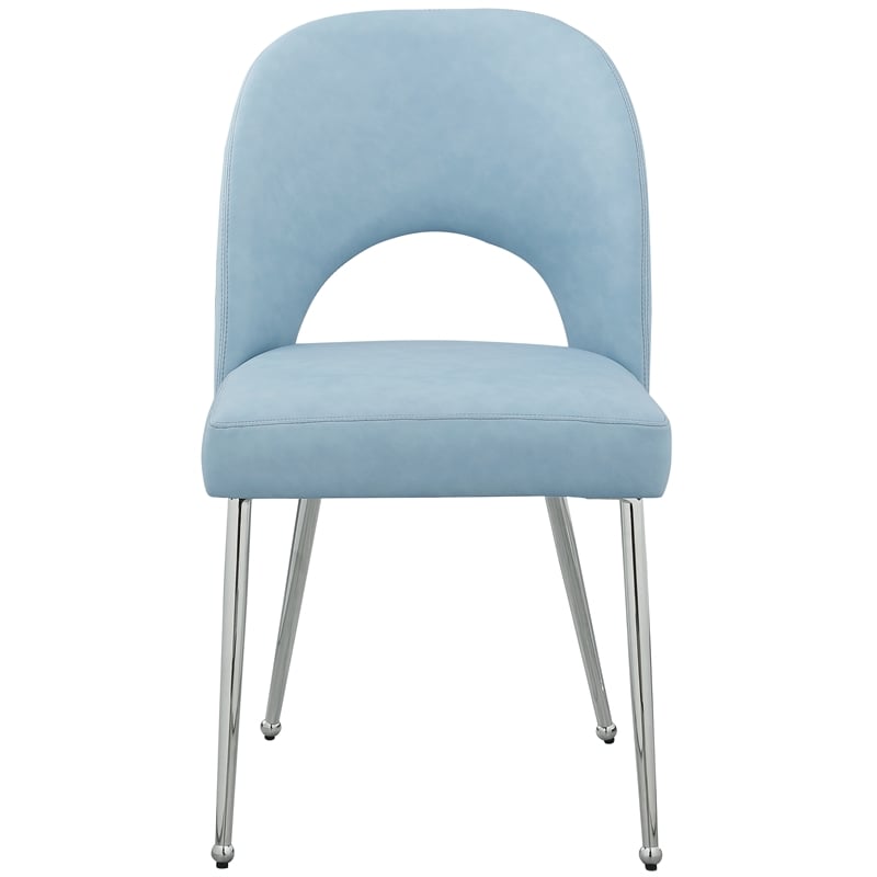 Meridian Furniture Logan Light Blue Vegan Leather Dining Chair
