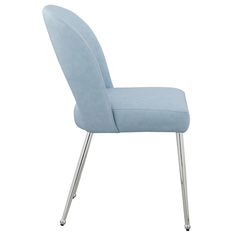 Meridian Furniture Logan Light Blue Vegan Leather Dining Chair