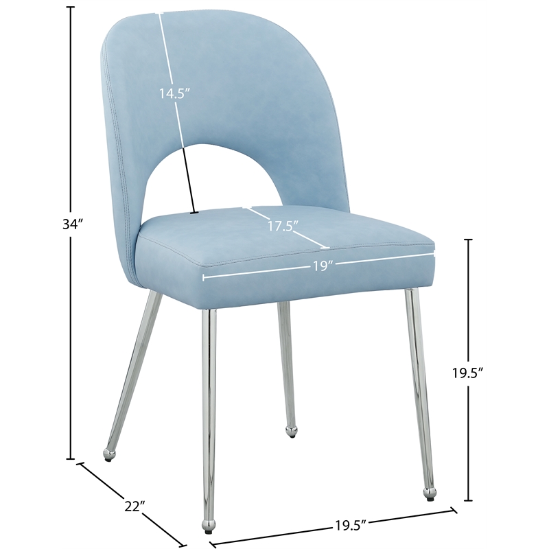 Meridian Furniture Logan Light Blue Vegan Leather Dining Chair