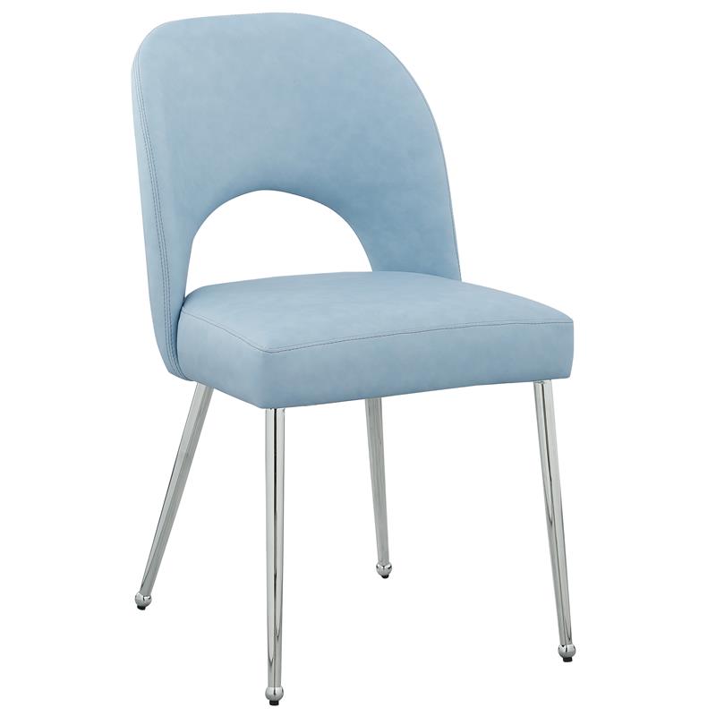 Meridian Furniture Logan Light Blue Vegan Leather Dining Chair