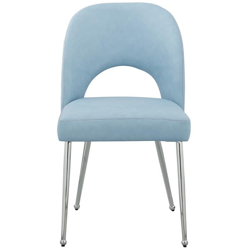 Meridian Furniture Logan Light Blue Vegan Leather Dining Chair