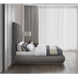 Meridian Furniture Brooke Grey Linen Textured Fabric King Bed