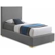 Meridian Furniture Crosby Grey Linen Textured Fabric Twin Bed