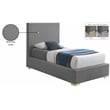Meridian Furniture Crosby Grey Linen Textured Fabric Twin Bed