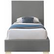 Meridian Furniture Crosby Grey Linen Textured Fabric Twin Bed