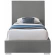 Meridian Furniture Crosby Grey Linen Textured Fabric Twin Bed