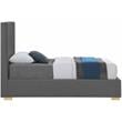 Meridian Furniture Crosby Grey Linen Textured Fabric Twin Bed