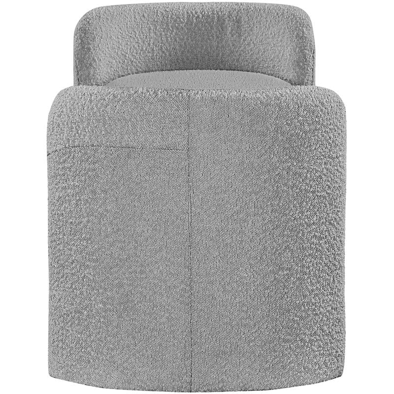Meridian Furniture Peyton Grey Boucle Fabric Bench