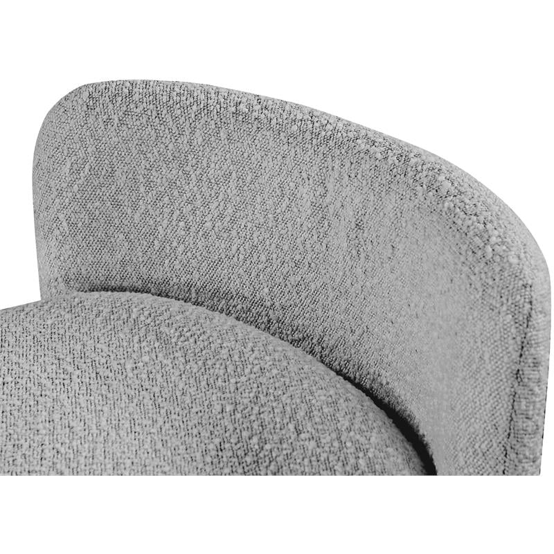 Meridian Furniture Peyton Grey Boucle Fabric Bench