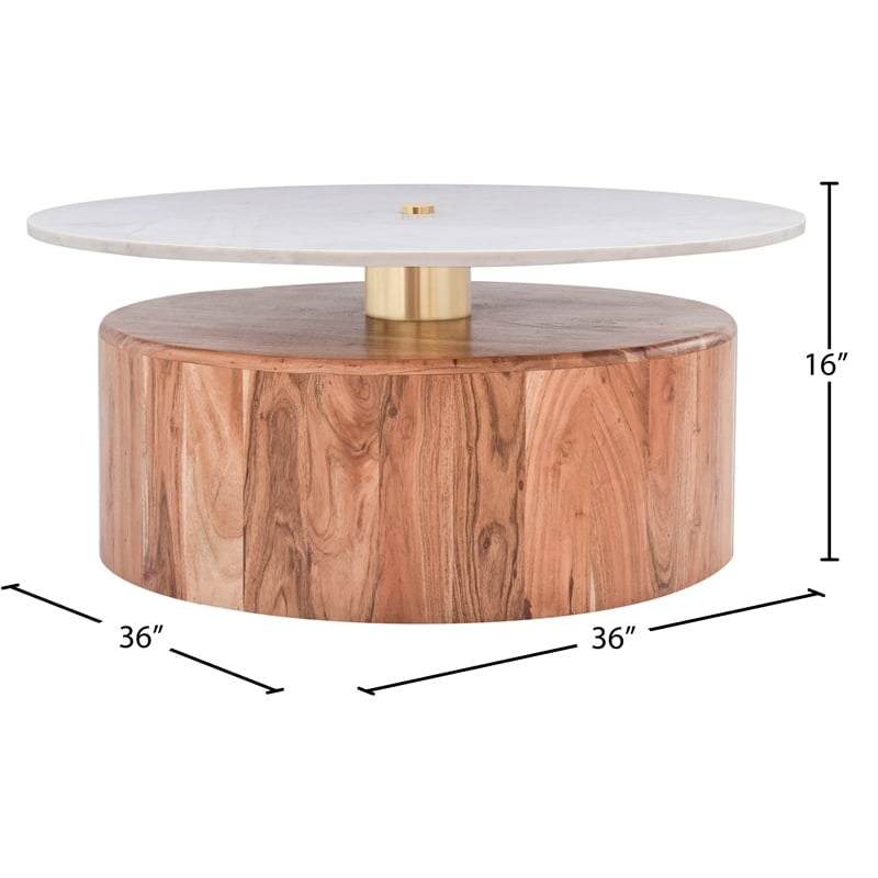 Meridian Furniture Stonewood Acacia Wood Coffee Table