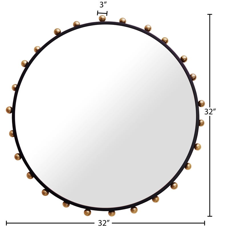 Meridian Furniture Raven Black / Gold Mirror