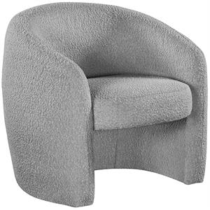 acadia grey boucle fabric accent chair